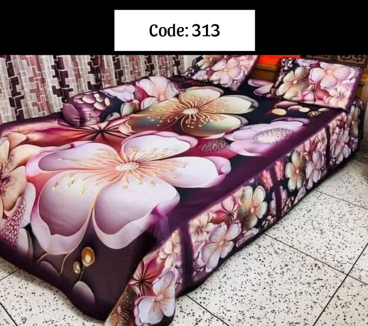 Primium 3D Bedsheet Four Piece Set code 313