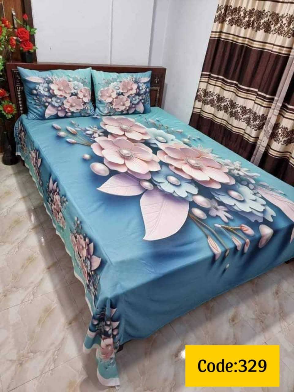 Primium 3D Bedsheet Four Piece Set code 329