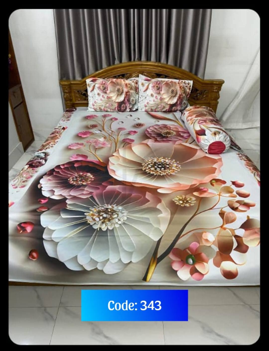 Primium 3D Bedsheet Four Piece Set code 343