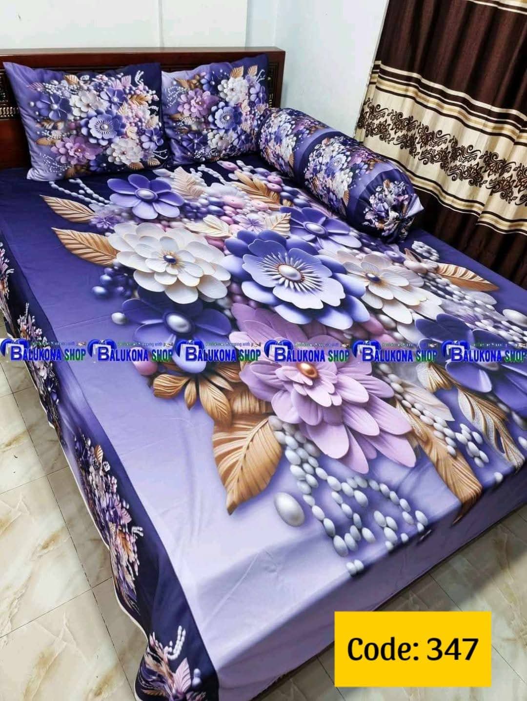Primium 3D Bedsheet Four Piece Set code 347