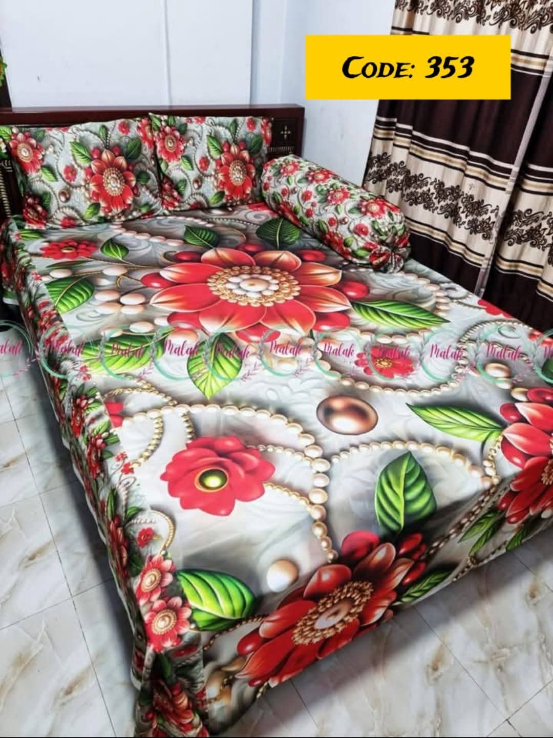 Primium 3D Bedsheet Four Piece Set code 353