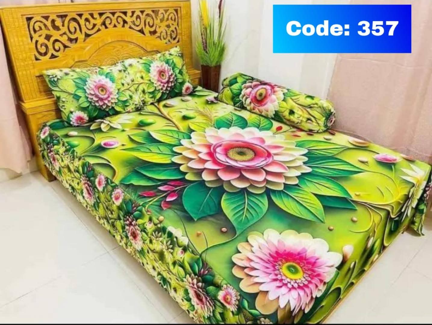 Primium 3D Bedsheet Four Piece Set code 357