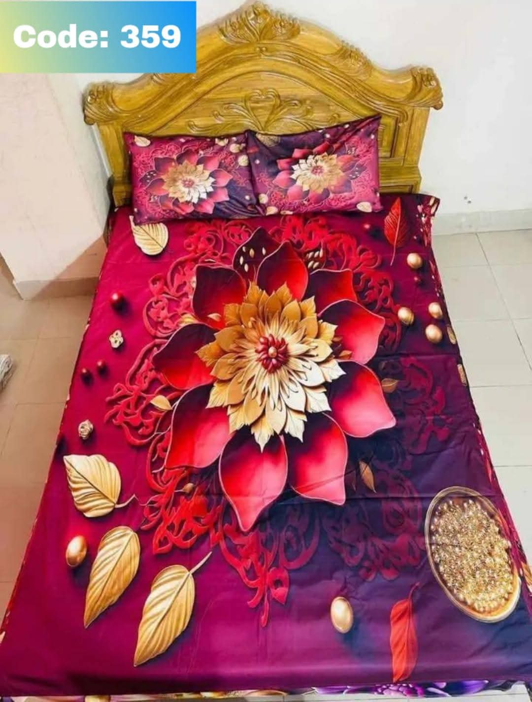 Primium 3D Bedsheet Four Piece Set code 359