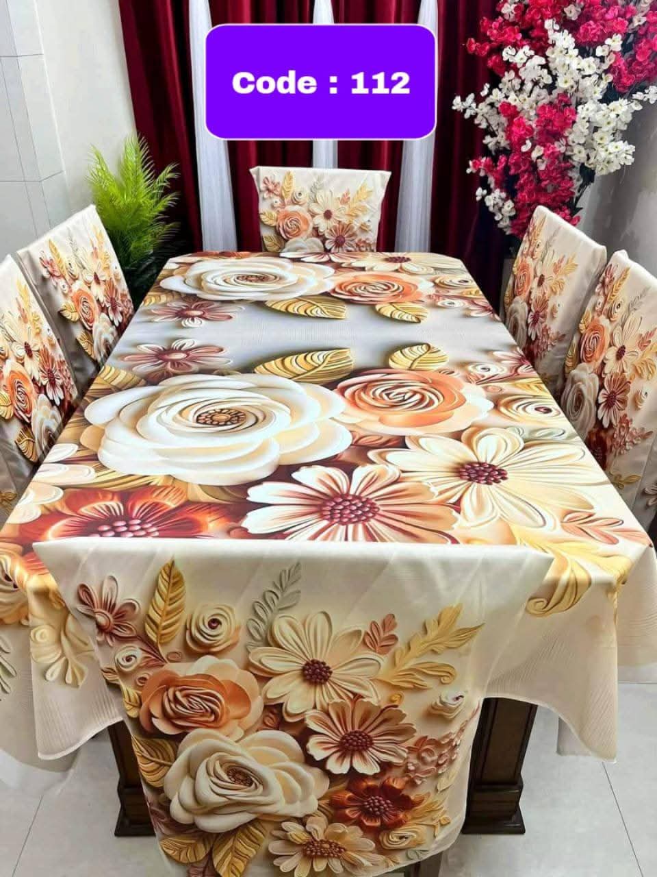 Original 3D Printed Dining Chair Table Cover code 112