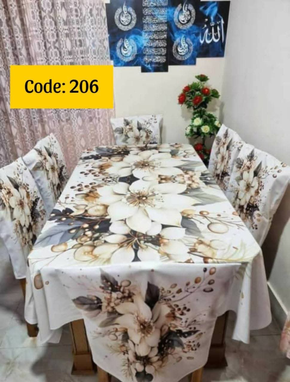 Original 3D Printed Dining Chair Table Cover code 206