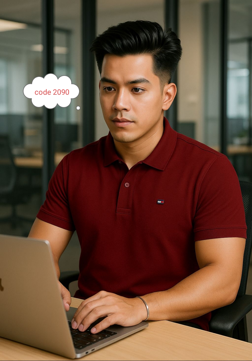 🧥 Tommy Hilfiger Relaxed Fit Polo Shirt (Men's) – Burgundy Edition code 2090