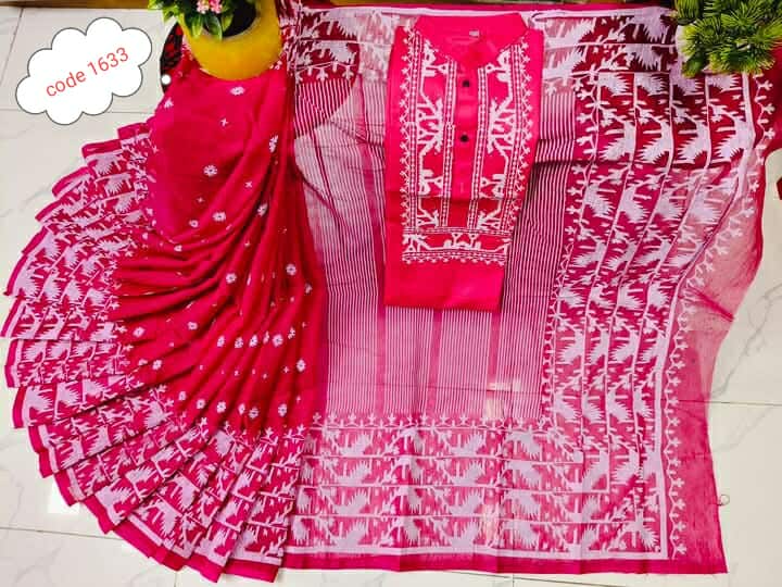 Half Silk saree & panjabi couple set code 1633