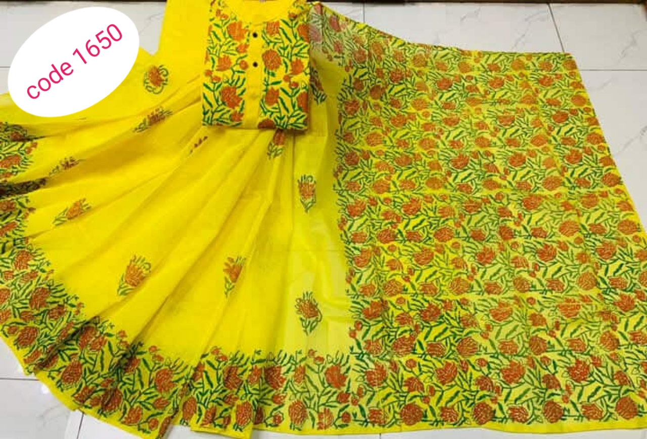 Half Silk saree & panjabi couple set code 1650