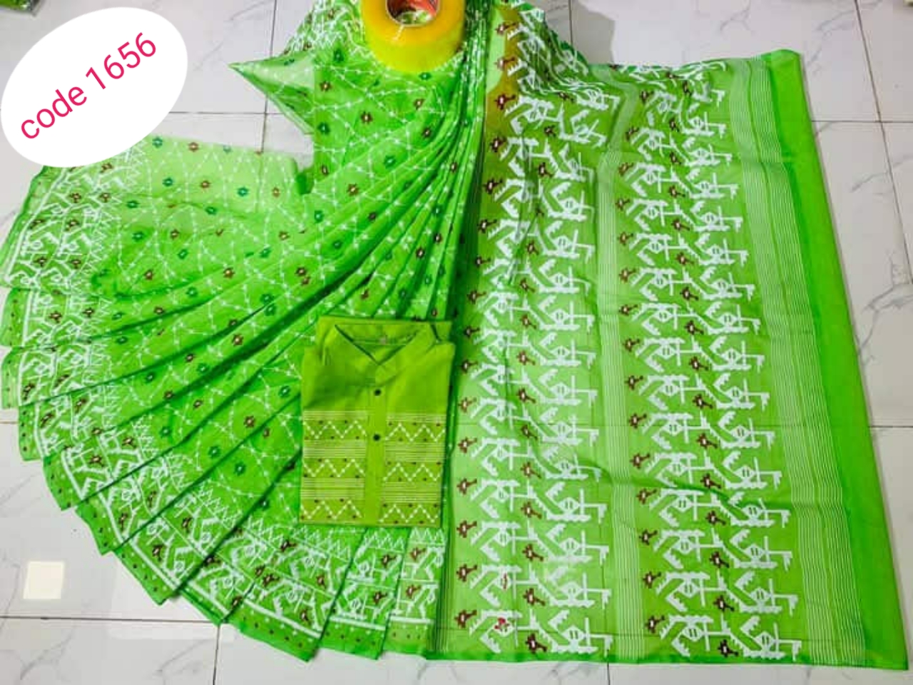 Half Silk saree & panjabi couple set code 1656