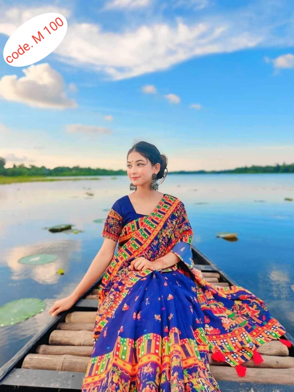 Chanderi silk sharee code. M 100