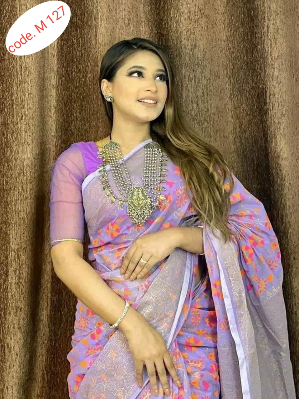 Soft silk saree code M 127