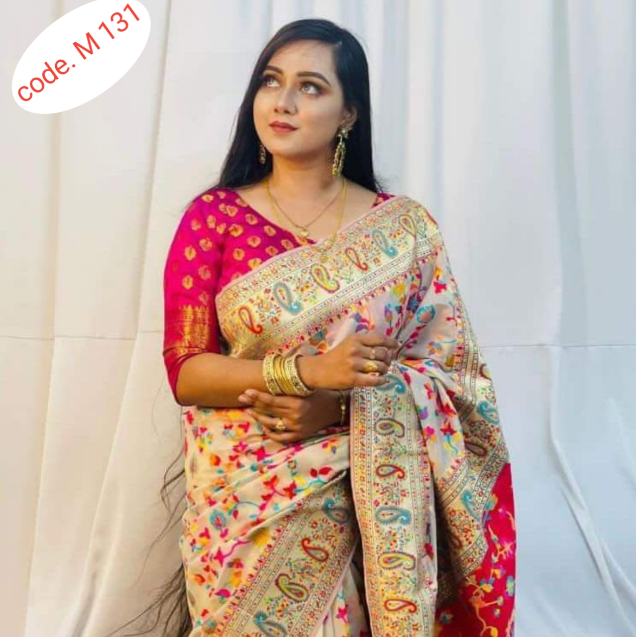 Soft Silk saree code M 131