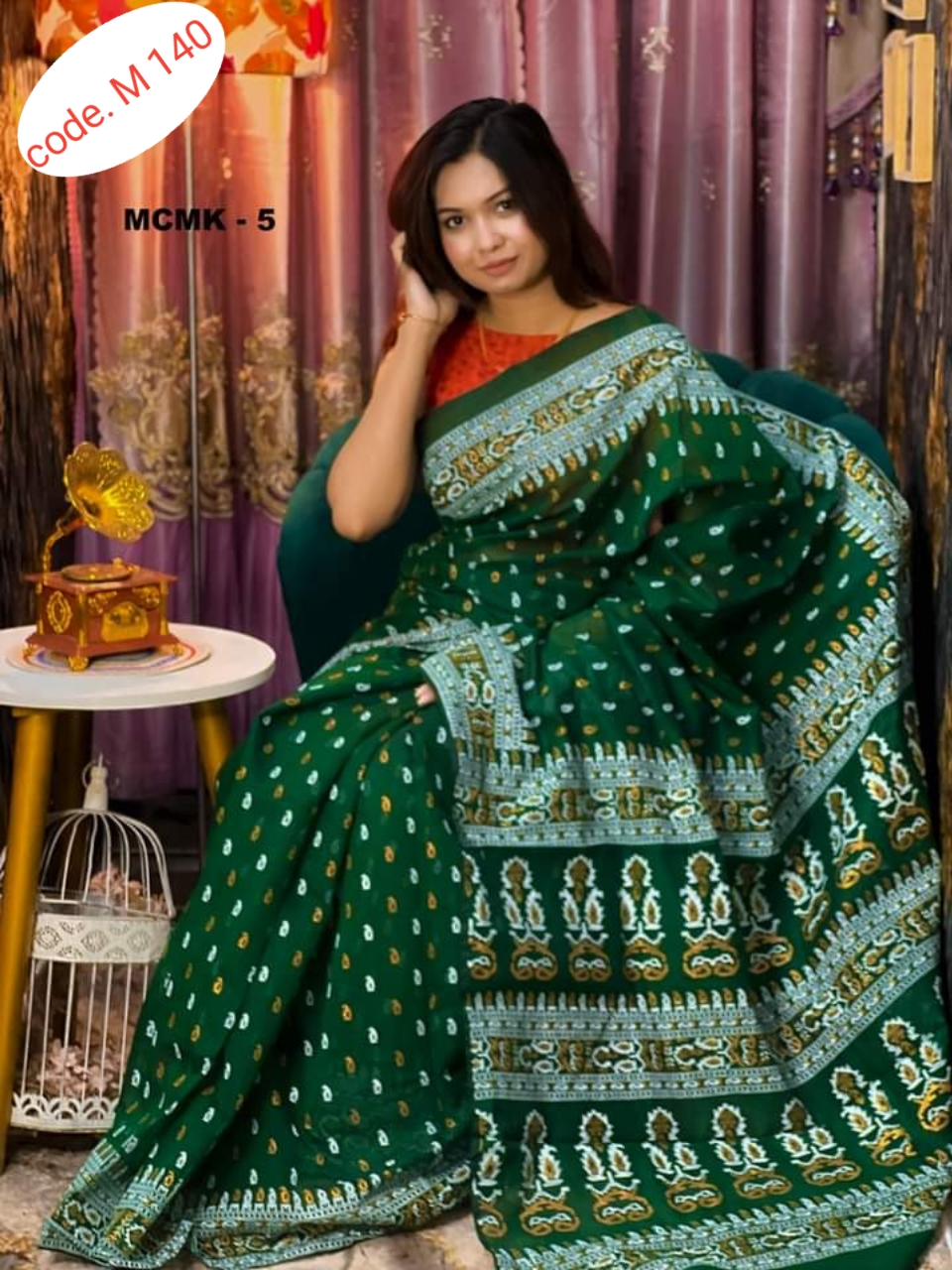 Half Silk saree code M 140