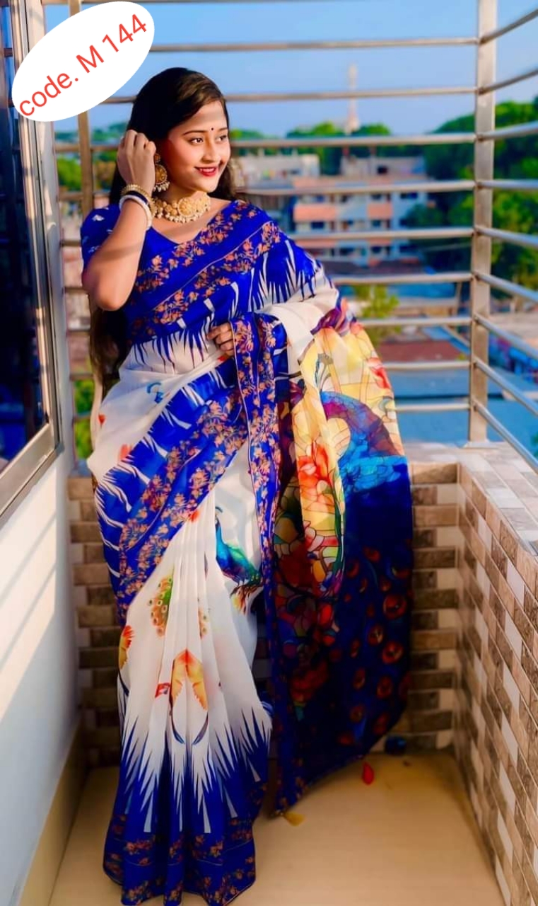 Chanderi silk sharee code. M 144