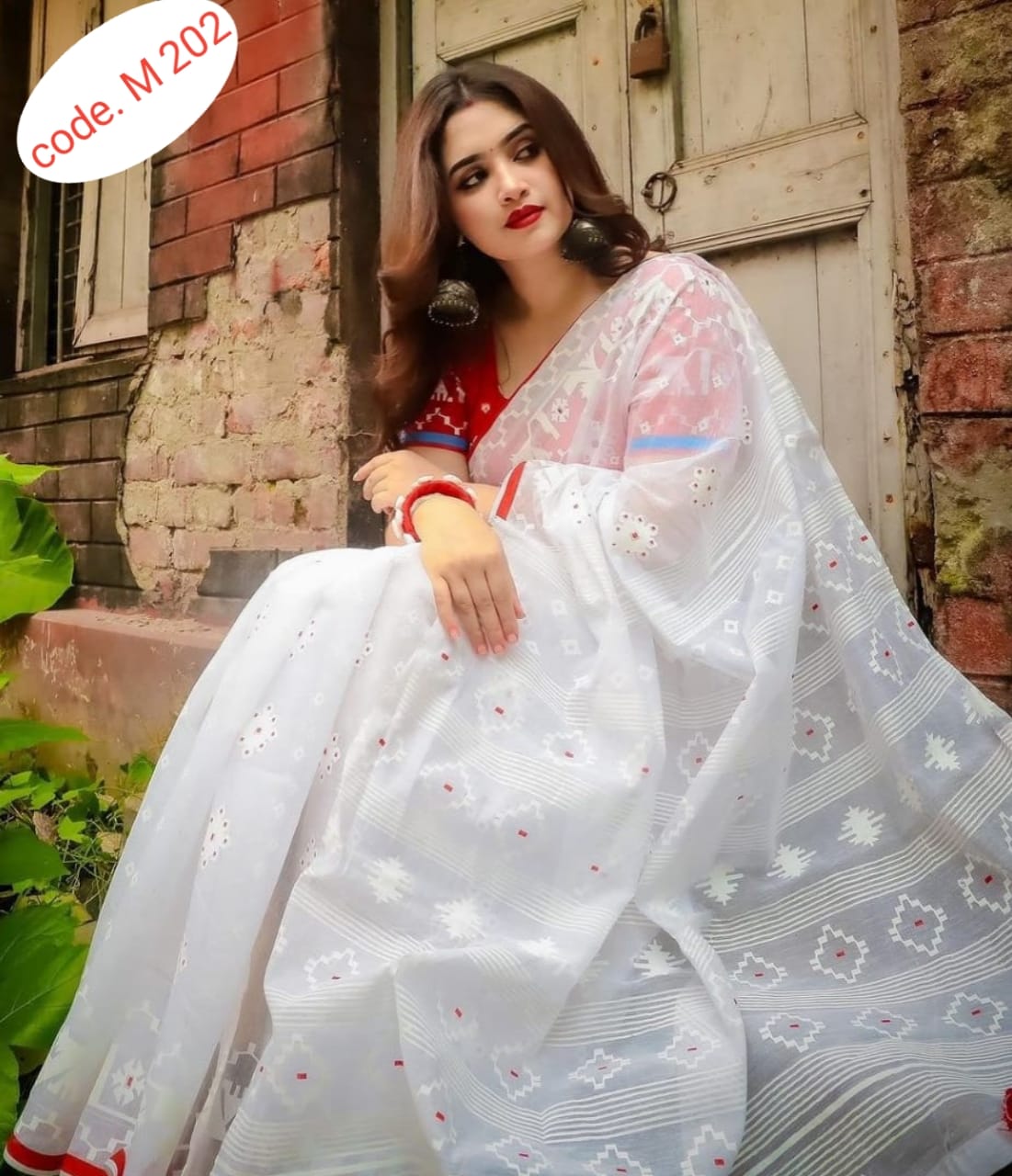 Half silk saree code. M 202