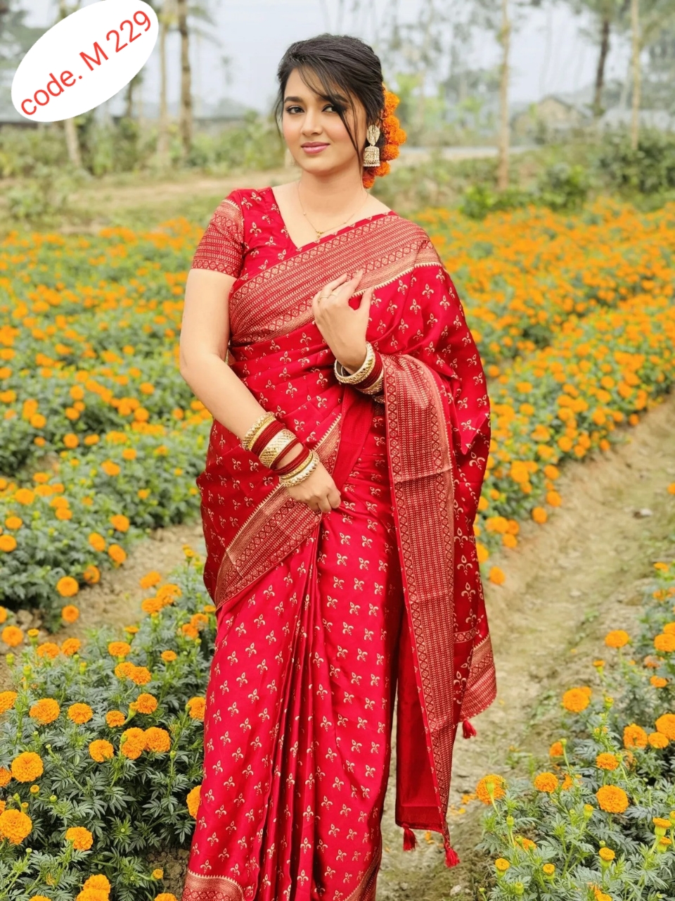 Premium Japanese Silk Saree code. M 229