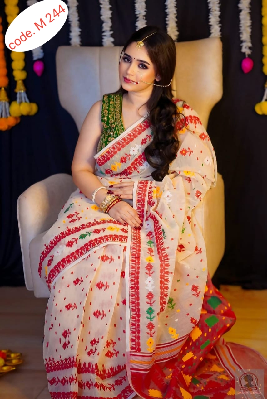 primiyam quality skin print half silk saree code. M 244