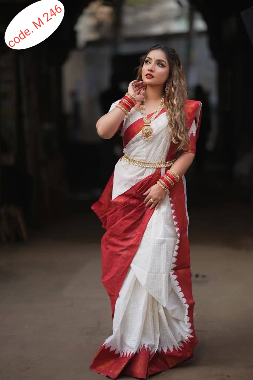 Hati par Madurai Mutiv Half Silk Saree code. M 246