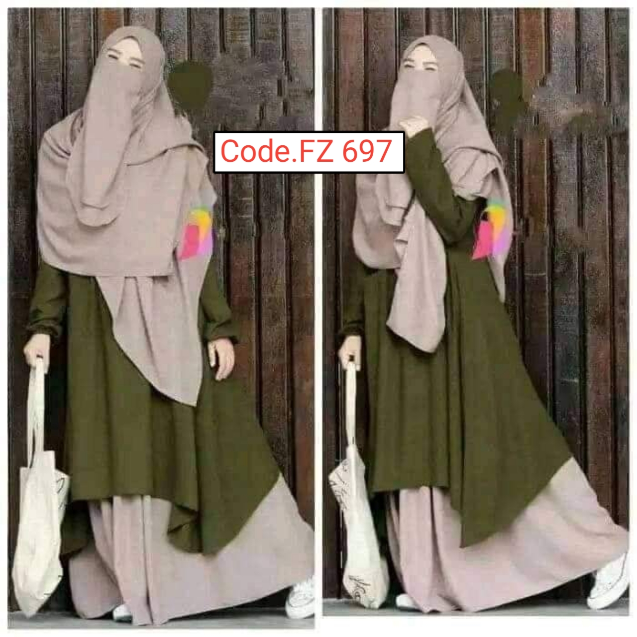 Malaysian Dubai Cherry Full Set 4 Part Borka  Code. FZ 697