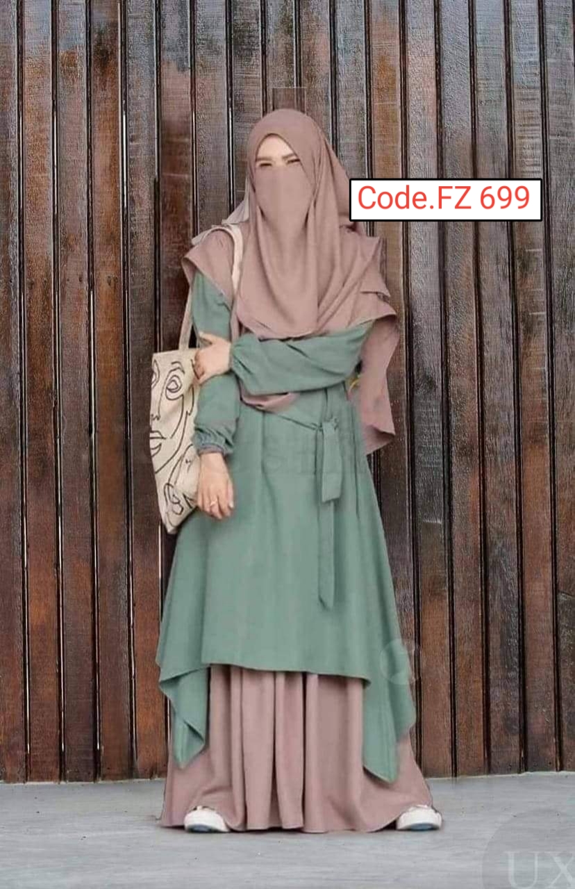 Malaysian Dubai Cherry Full Set 4 Part Borka  Code. FZ 699