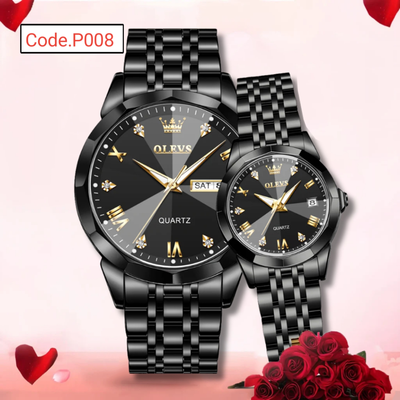 Olevs Stylish Couple Watch Code.P008