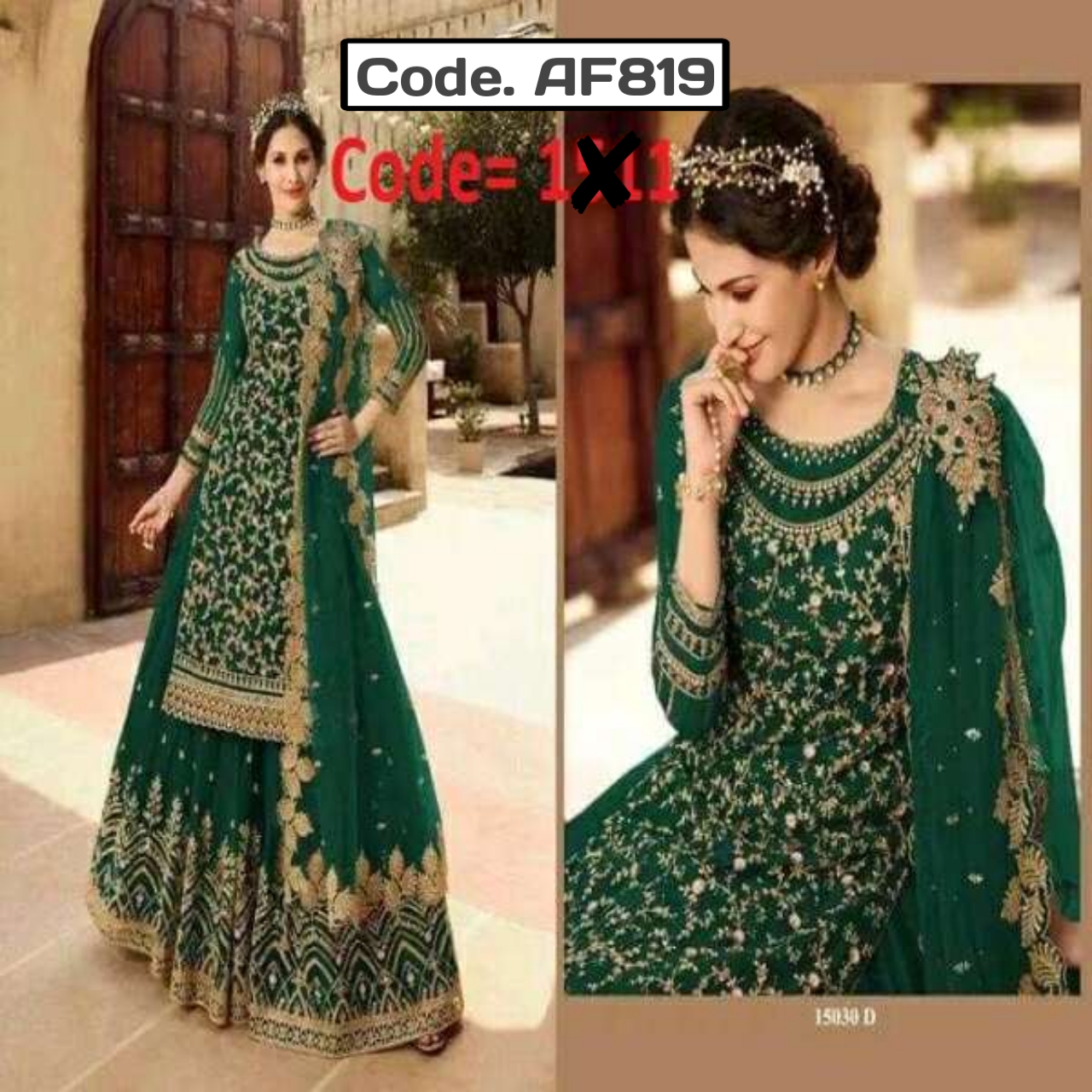 Georgeette Designer secuence Embroidery  Salwar kameez Code. AF819