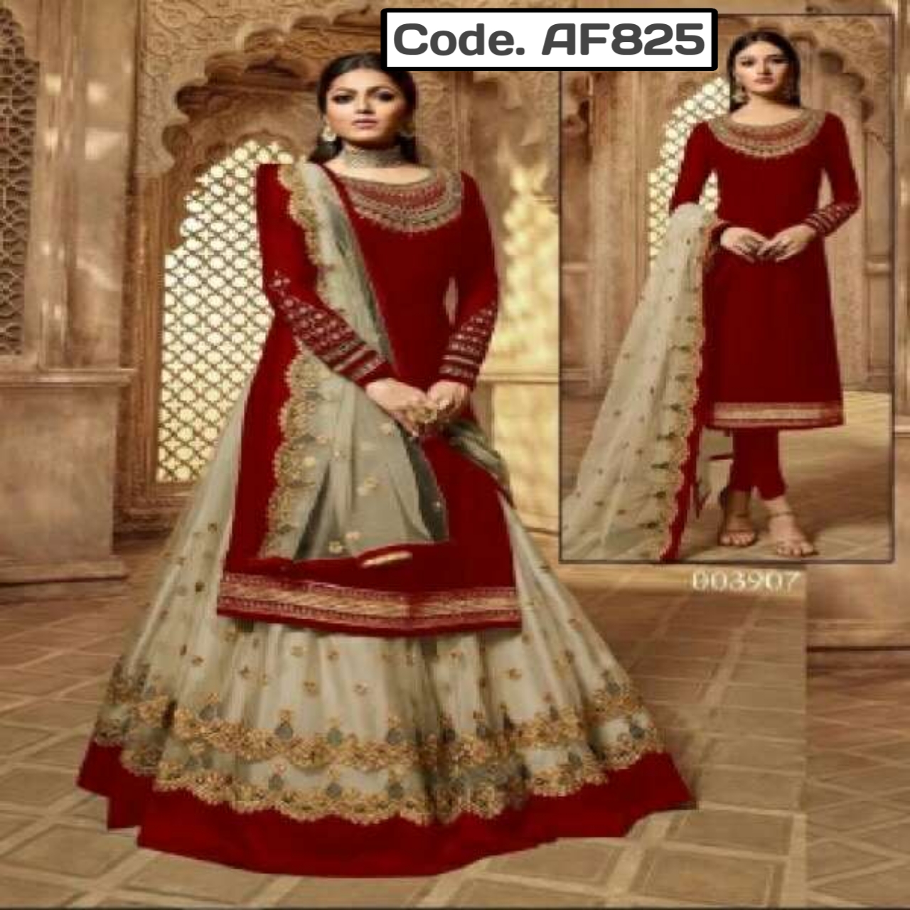 Georgeette Designer secuence Embroidery  Salwar kameez Code. AF825