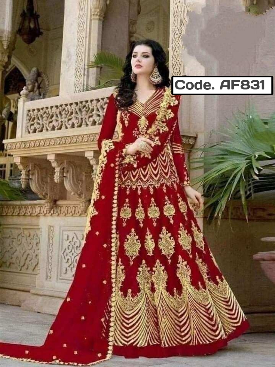 Georgeette Designer secuence Embroidery  Salwar kameez Code. AF830