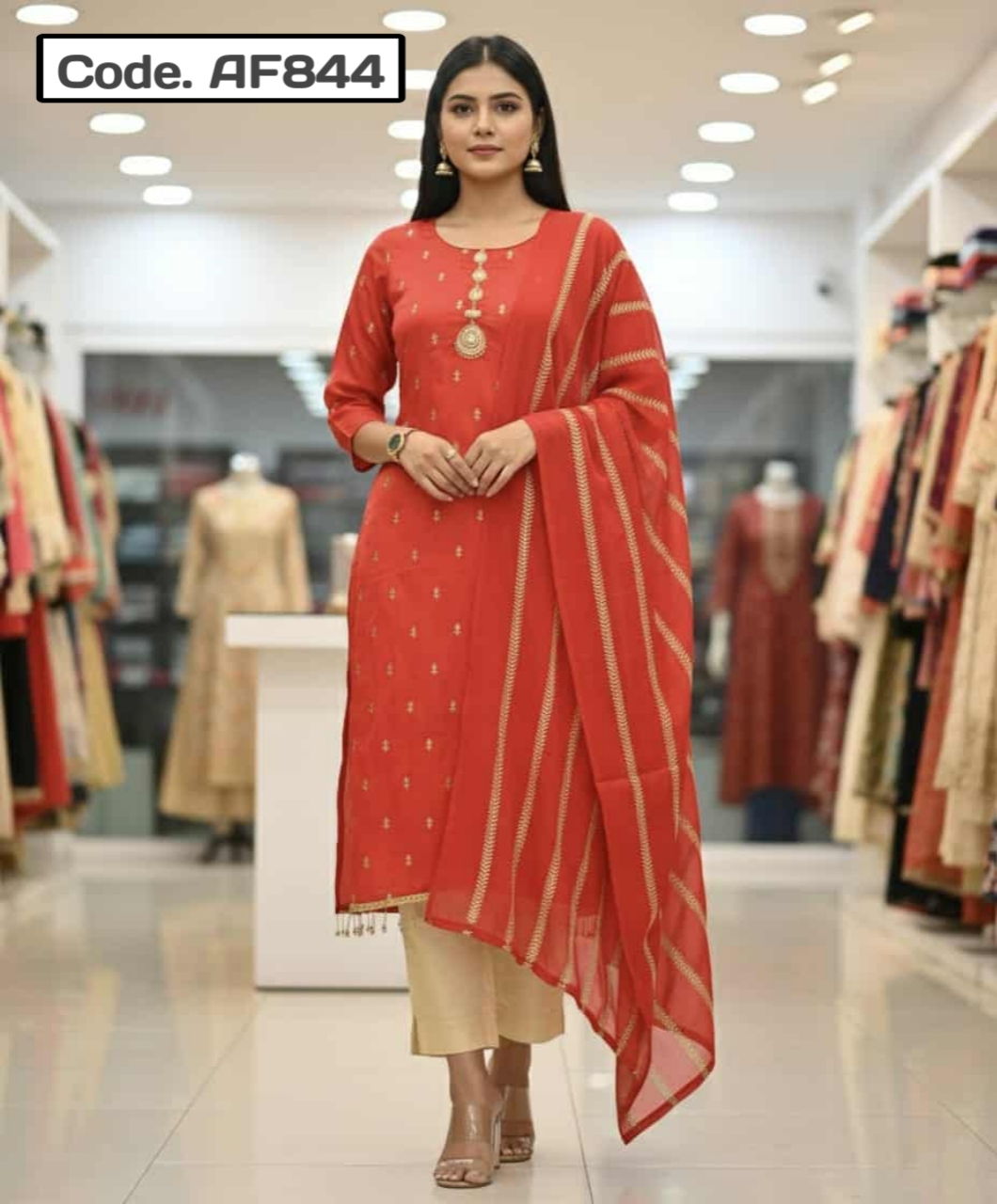 Indian Unstitched Jorjet Three Piece Code. AF844