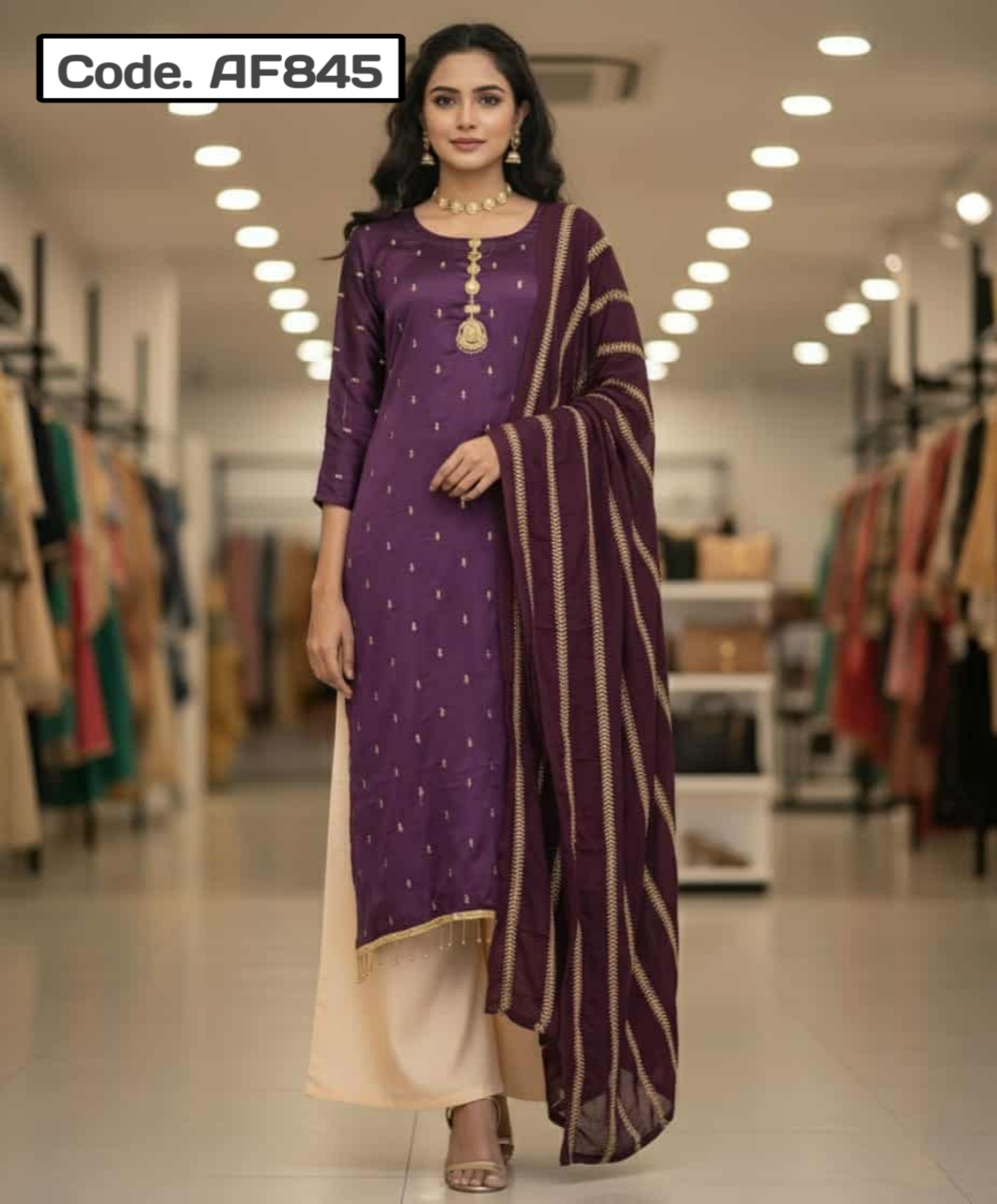 Indian Unstitched Jorjet Three Piece Code. AF845