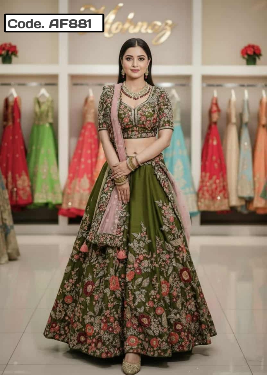 Redimed Lehenga Embrodery Party dress .Code. AF881