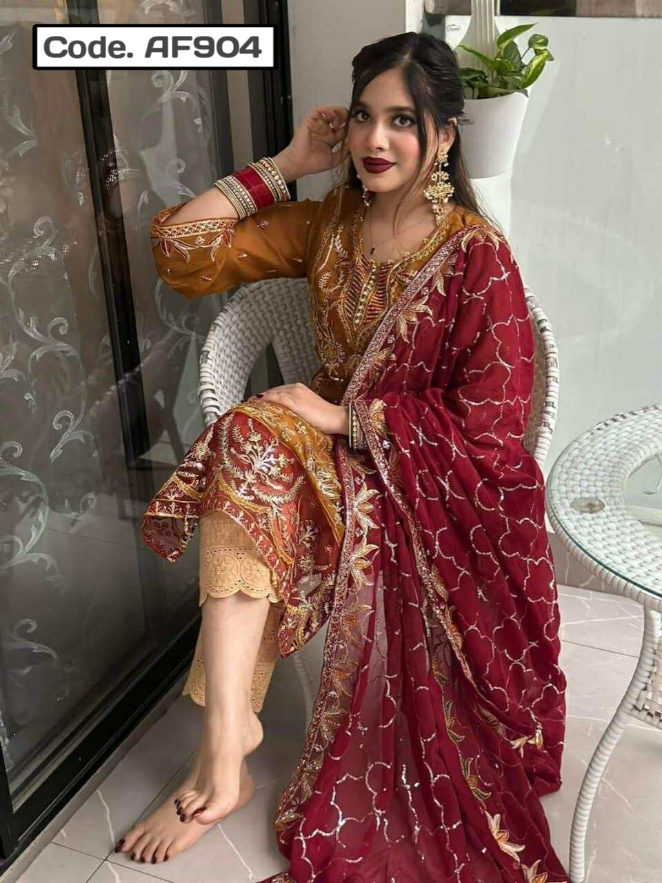 Pakistani inspired dress Code. AF904