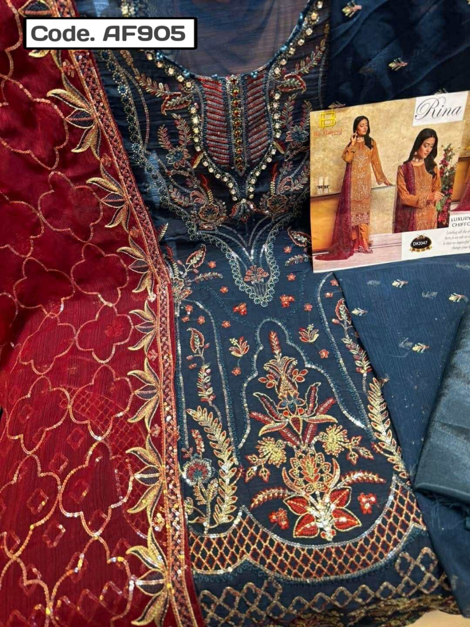 Pakistani inspired dress Code. AF905