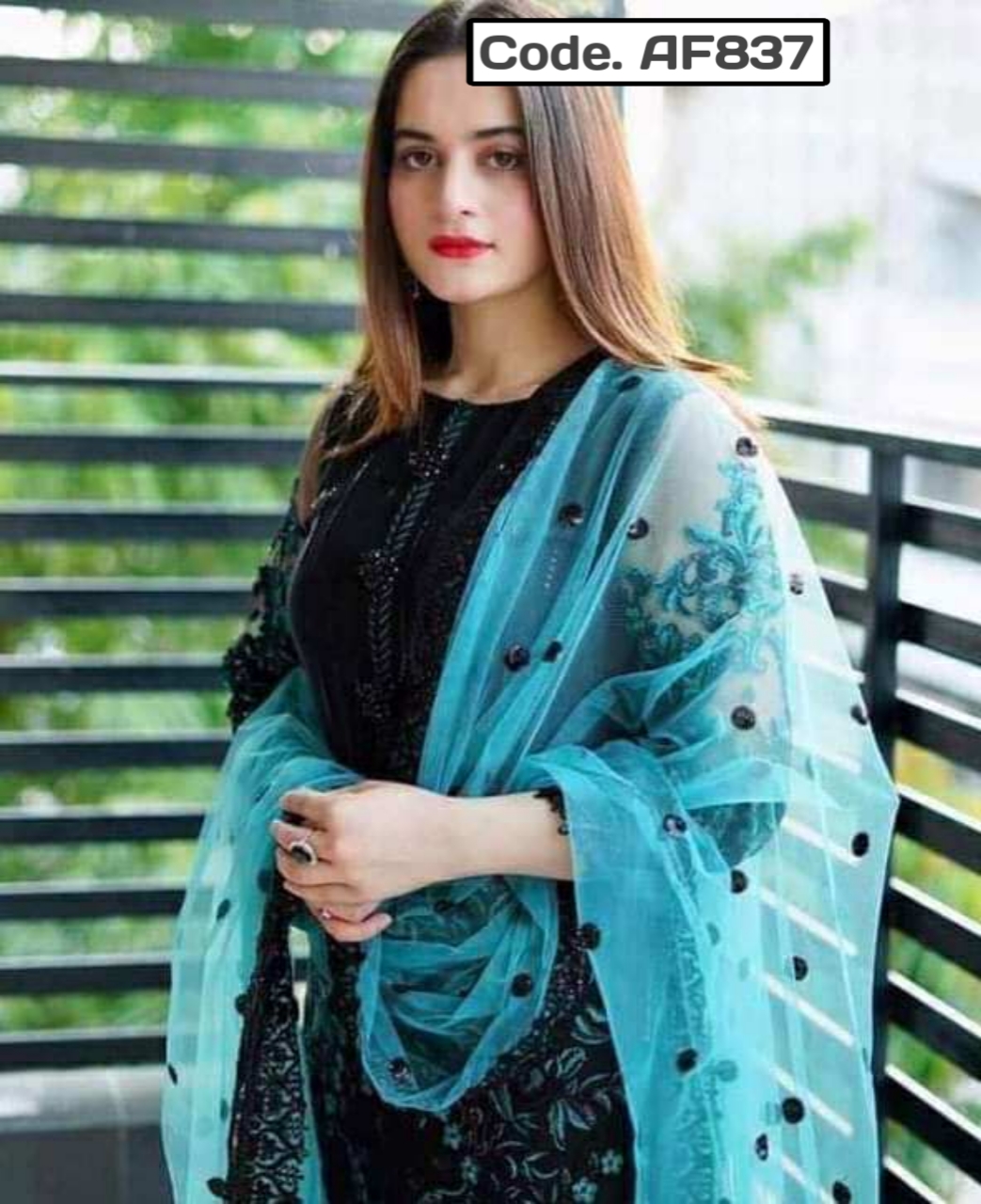 Indian jorjet Embrodery kaj kora Code. AF837