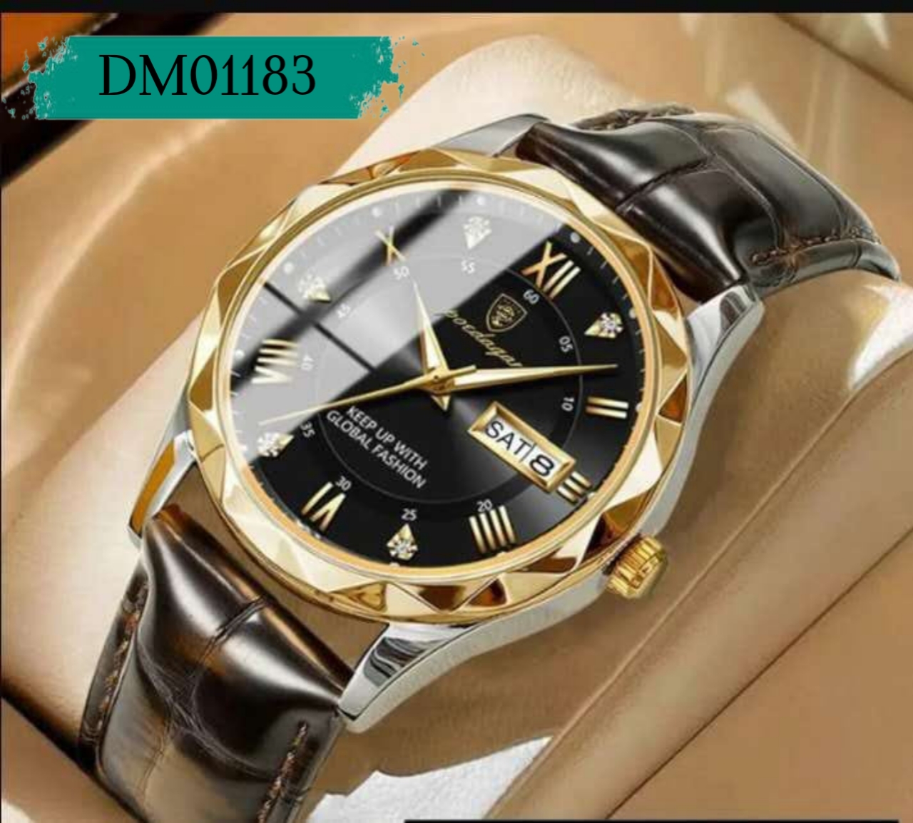 POEDAGAR 615L Men's Leather Quartz Watch