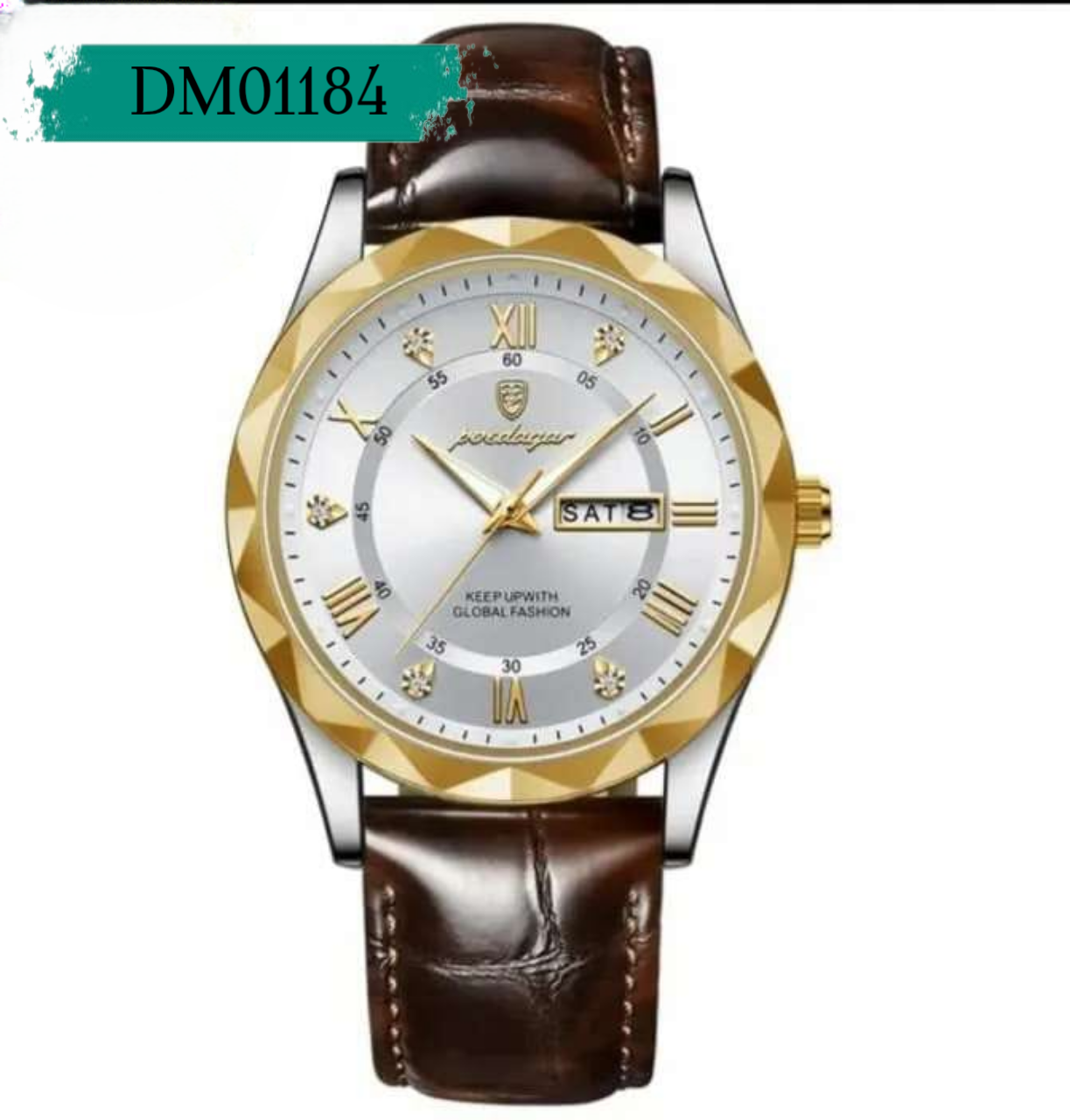 POEDAGAR 615L Men's Leather Quartz Watch