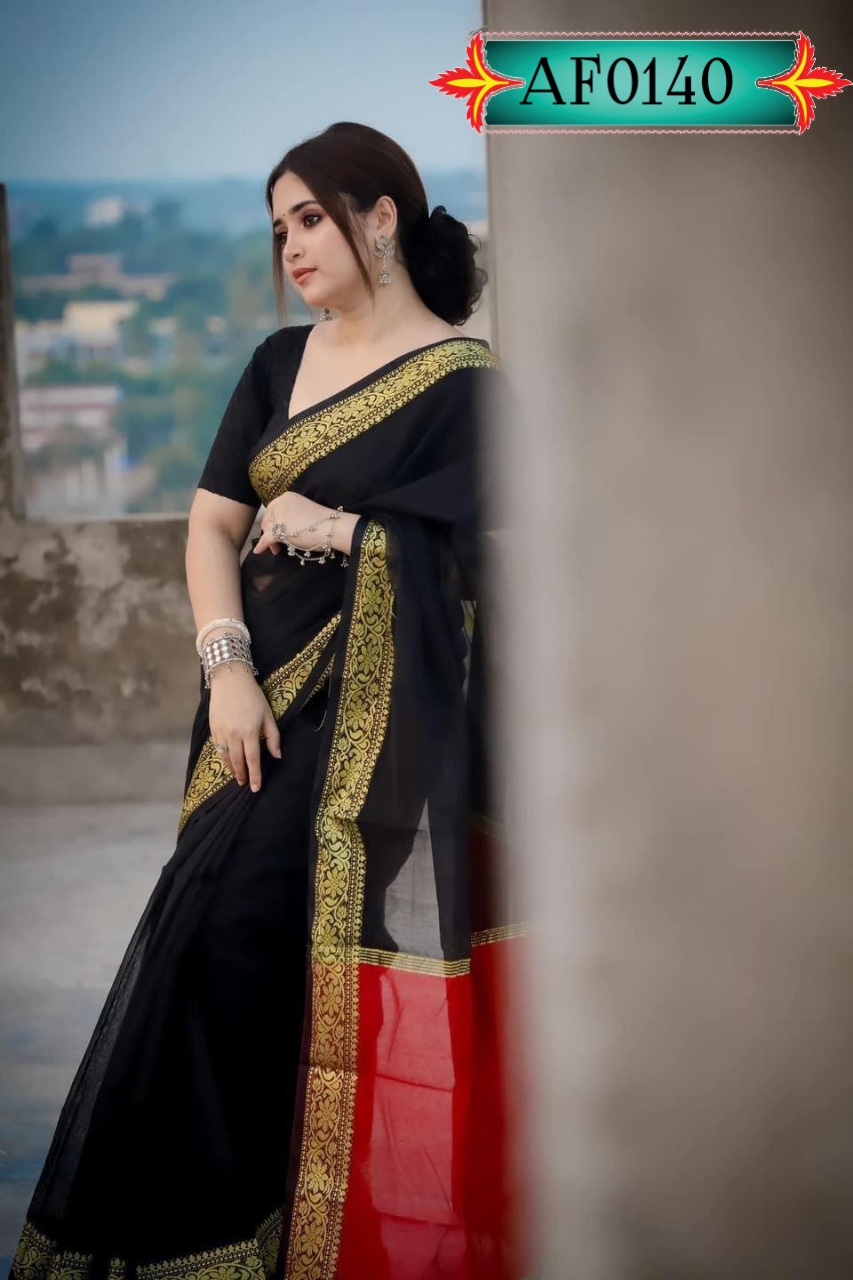 হাল্ফসিল্ক জরি পাইর শাড়ি Code. AF0140