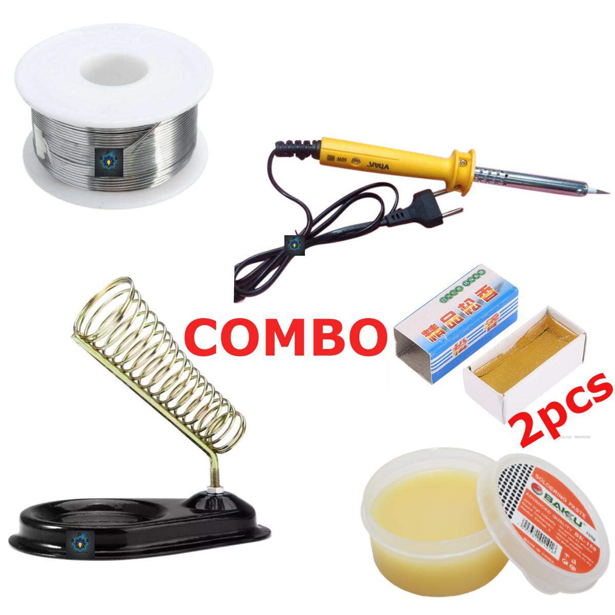 Soldering Package-Soldering Iron,Lead,2pcs Rosin And Soldering Stand,Soldering Paste - soldering iron