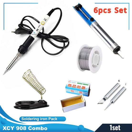 XCY-908 60W Complete Soldering Iron Combo Set (6 Pcs)