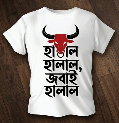 "হালাল হালাল, জবাই হালাল" — ঈদুল আযহা স্পেশাল টি-শার্ট